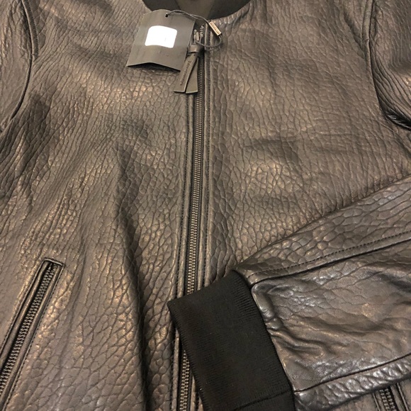 Mackage Men's Tobin Black Leather Bomber Jacket 36 - Picture 7 of 8